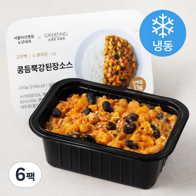 그리팅 소프트프로틴 콩듬뿍 강된장소스 (냉동), 6팩, 200g