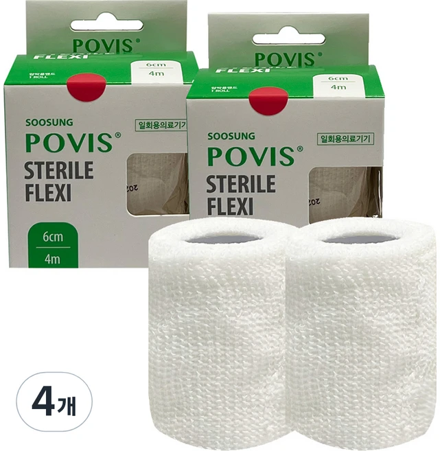 POVIS 수성 스테럴 플렉스 압박용밴드, 1개입, 4개 - 쿠팡
