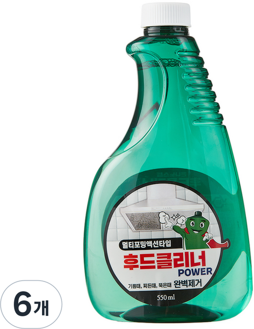 은나노스텝 후드클리너 파워, 550ml, 6개