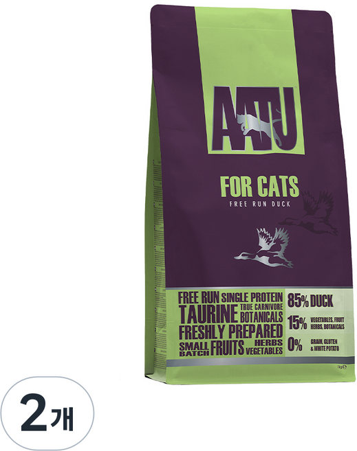 아투 캣 건식사료, 오리, 1kg, 2개