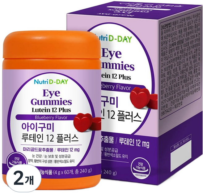 뉴트리디데이 아이구미 루테인 12 플러스, 60정, 2개