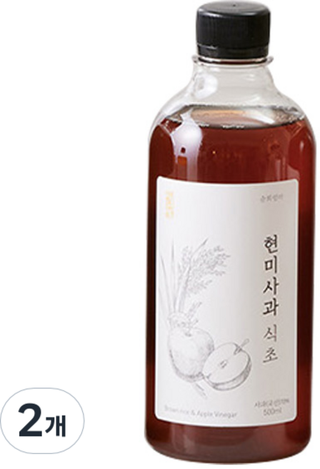 순희엄마 현미사과 식초, 500ml, 2개