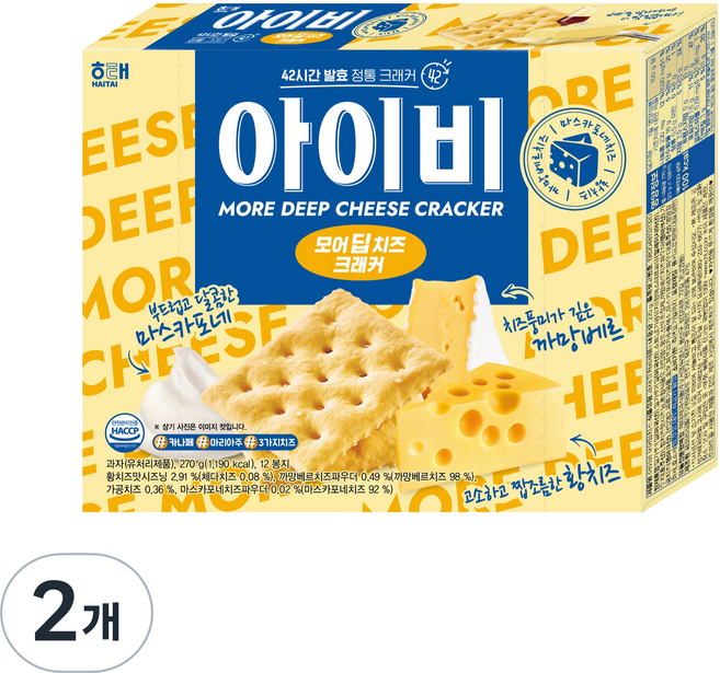 아이비 모어딥치즈 크래커, 270g, 2개