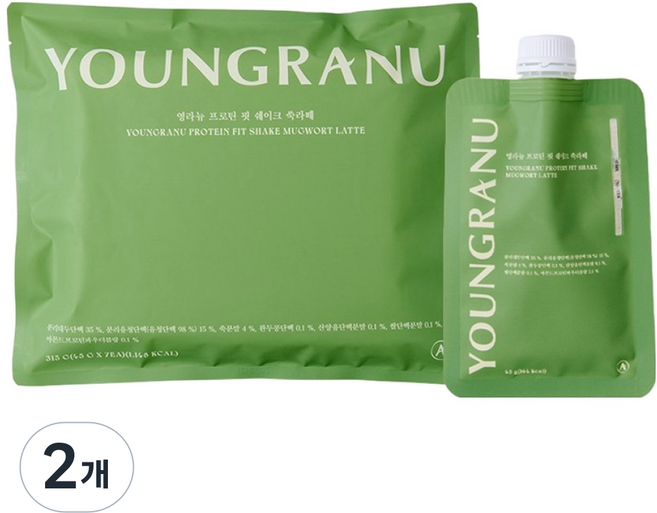 영라뉴 프로틴 핏 쉐이크 쑥라떼 7p, 315g, 2개