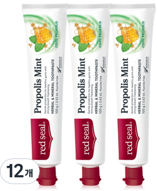 레드씰 프로폴리스 민트 치약, 100g, 12개