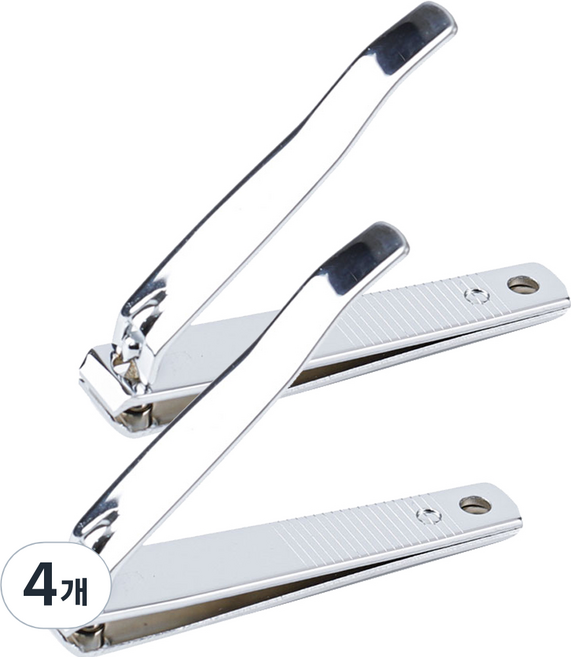 엘비아 네일 일자형 클리퍼, 실버, 4개
