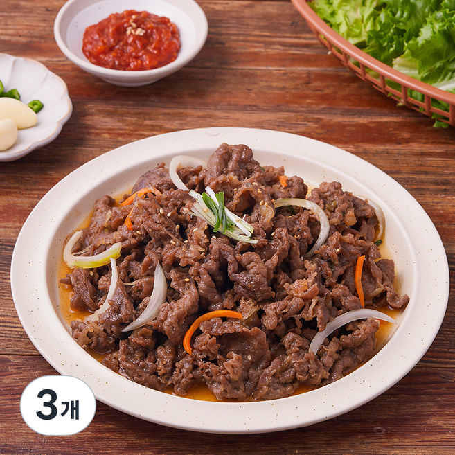 꾸브닝 광양식 소불고기, 3개, 800g