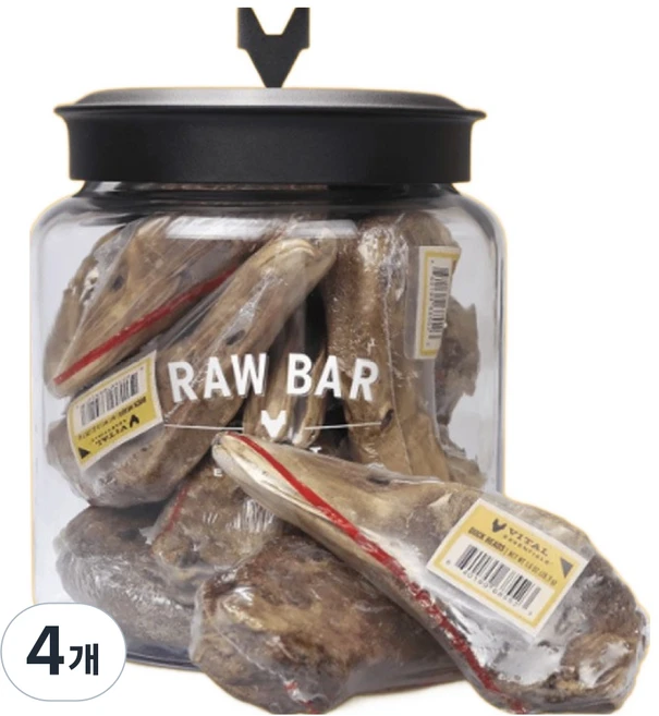 바이탈에센셜 강아지 영양 동결건조 로우바, 28.3g, 4개, 오리머리 - 쿠팡