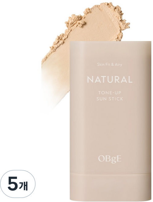 OBge 내추럴 톤업 선스틱 SPF50+ PA++++, 18g, 5개