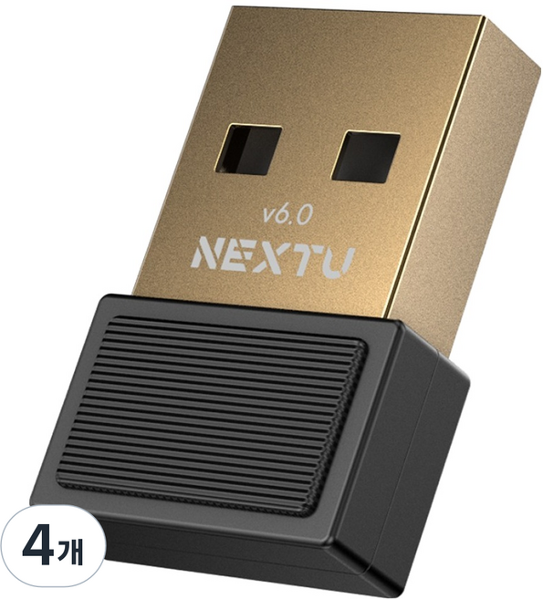 넥스트유 블루넥스 USB 블루투스 동글 6.0 무선 어댑터, 블랙, 4개, 609BT