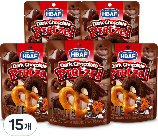 바프 다크초코 프레첼, 15개, 30g