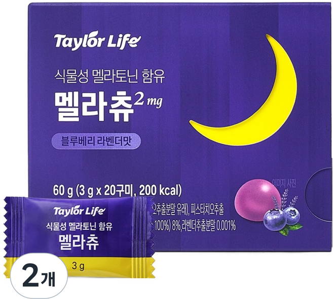 테일러 라이프 멜라츄 식물성 멜라토닌2mg 구미젤리 20p, 60g, 2개
