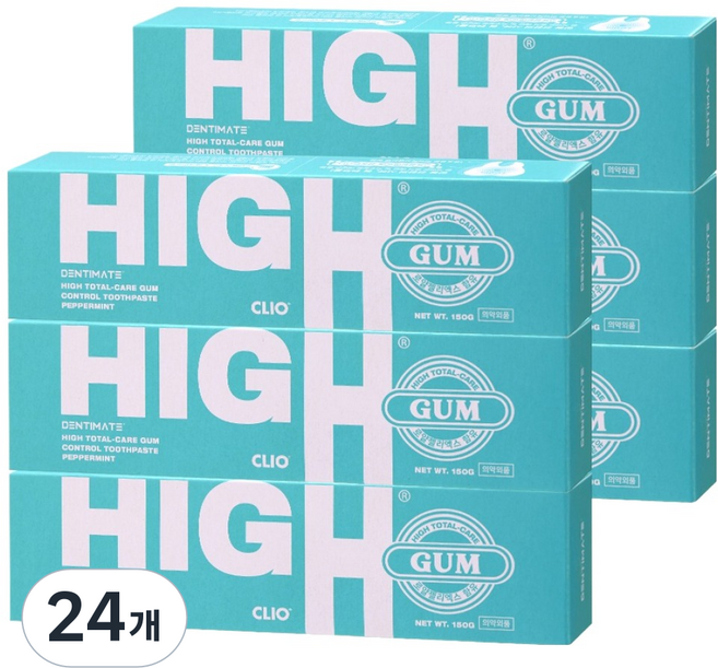 CLIO Dentimate High Total Care牙齦控制牙齦護理牙膏 胡椒薄荷香, 24個, 150g