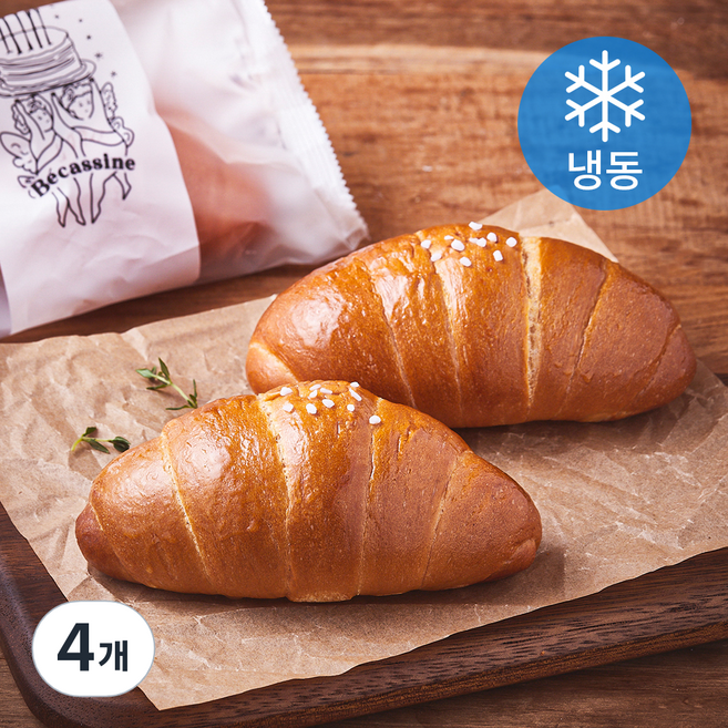 베카신 버터 소금빵 (냉동), 65g, 1개입, 4개