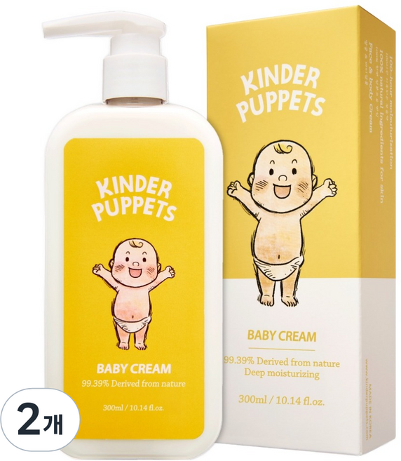 킨더퍼페츠 유아용 고보습 크림, 300ml, 2개