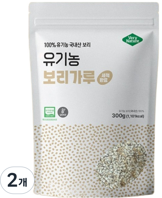 베리네이처 잡곡 유기농 보리가루, 300g, 2개