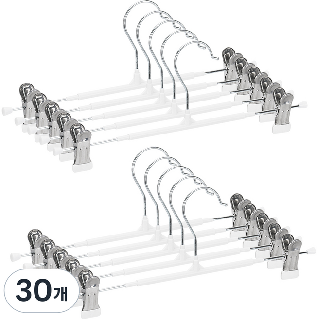 코멧 논슬립 회전형 치마바지걸이, 화이트, 30개