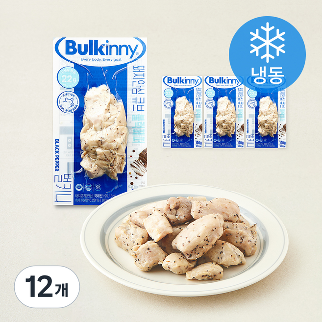 벌키니 돼지 안심 큐브 블랙페퍼 (냉동), 100g, 12개
