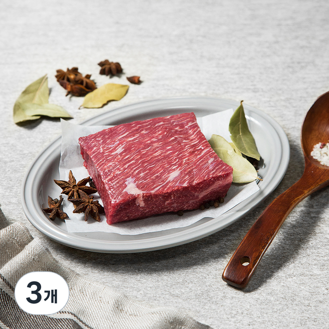 건화 1+ 한우 양지 국거리용 덩어리 (냉장), 300g, 3개