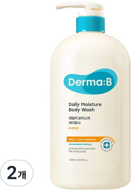 더마비 데일리 모이스처 바디 워시 쥬시만다린, 1L, 2개