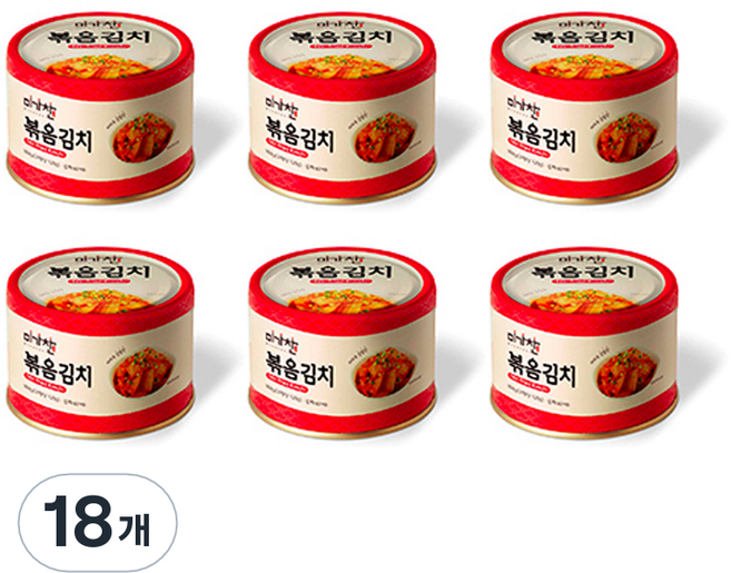 미가찬 캔 볶음 김치 감칠맛, 160g, 18개