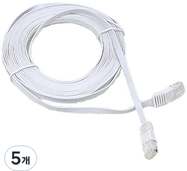 Coms CAT6 Direct 扁平型網路線 RJ45 C2994, 單一顏色, 5m, 5個