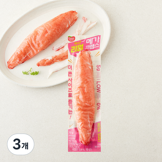 (주)동원에프앤비 리얼 메가 크랩스, 70g, 3개