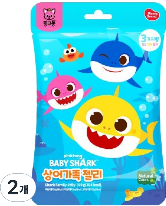위니비니 핑크퐁 상어가족 구미 젤리, 60g, 2개