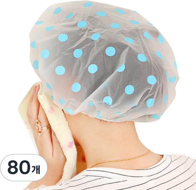 도트 샤워 헤어캡, 랜덤발송, 80개
