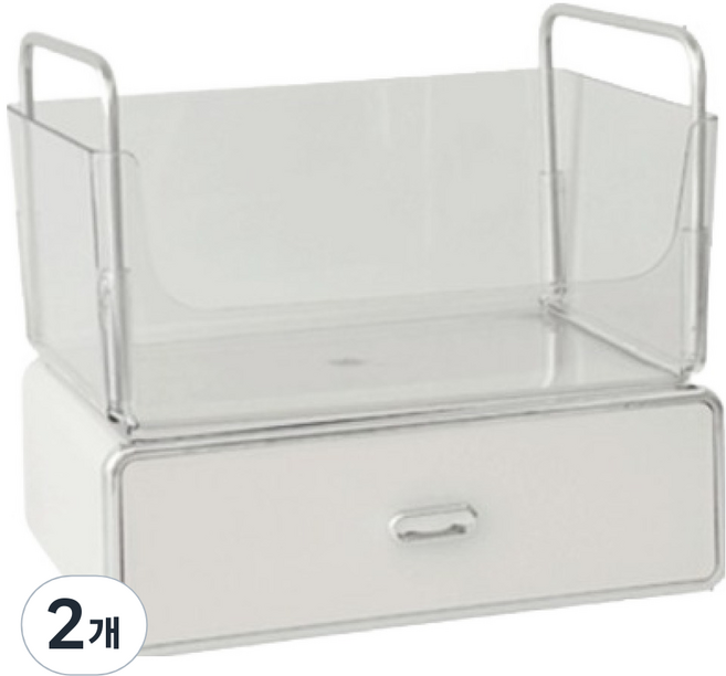 데미무드 뷰티스택 화장품 정리함, 화이트, 2개