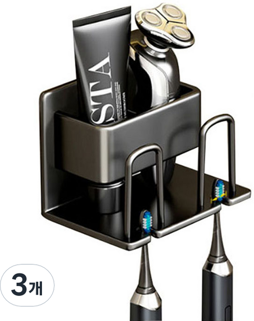 마켓감성 고급 호텔 칫솔꽂이, 블랙, 3개