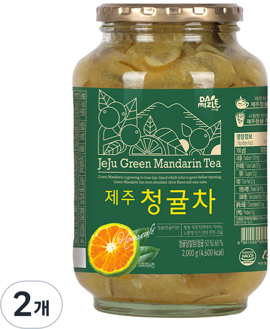 다미즐 제주 청귤차, 2kg, 1개입, 2개