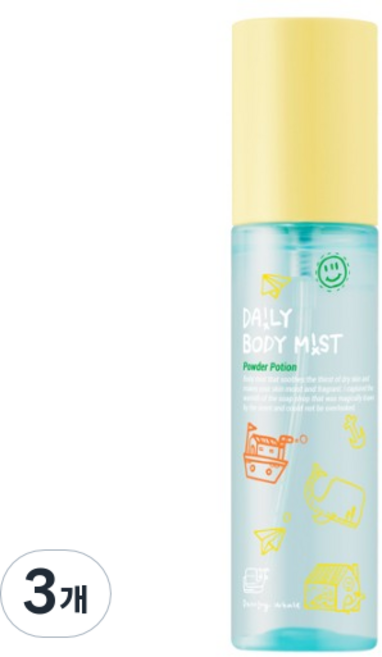 댄싱웨일 데일리 바디 미스트 파우더 포션, 3개, 70ml