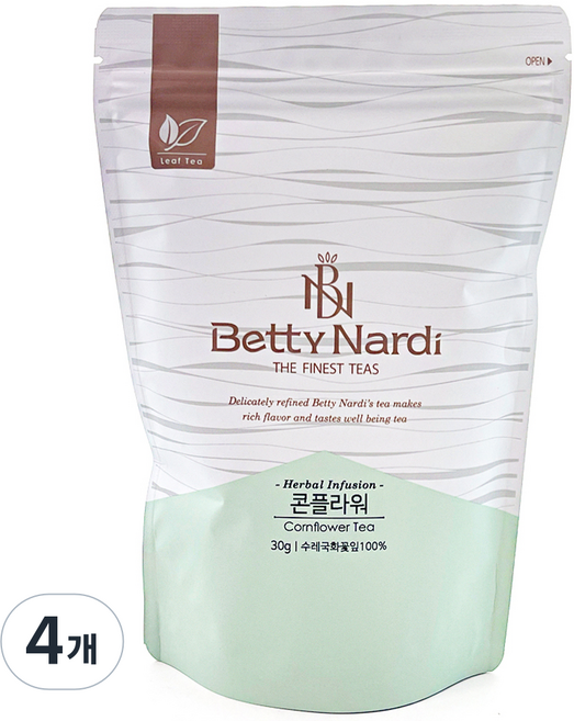 베티나르디 콘플라워차 지퍼백, 30g, 1개입, 4개