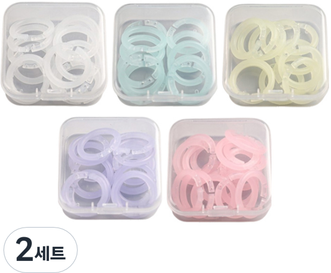 일상속반짝 컬러 카드링 20개입 x 5종 세트, 2세트, 20mm