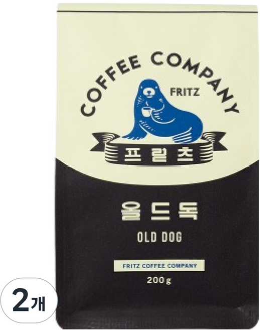 프릳츠 올드독 원두, 홀빈(분쇄안함), 200g, 2개