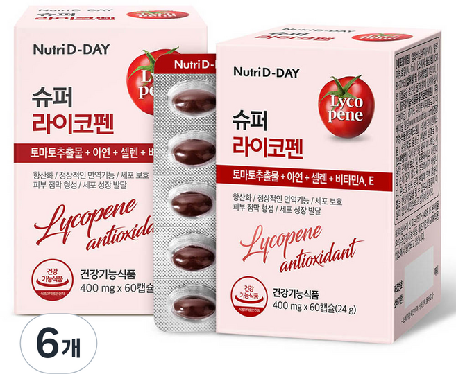 뉴트리디데이 슈퍼 라이코펜, 60정, 6개
