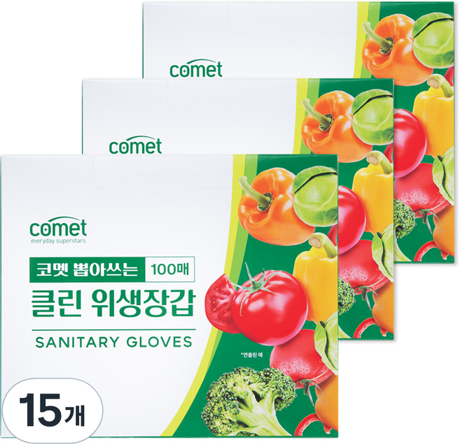 코멧 뽑아쓰는 클린 위생장갑, 15개, 100개입