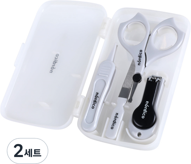 노르디코 휴대용 손톱깎이 4종 세트 + 전용 케이스, 혼합 색상, 2세트