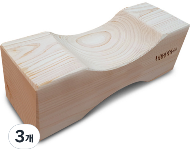 HINOKI ART 頂級扁柏實木方形木枕 特大, 混合色, 3個