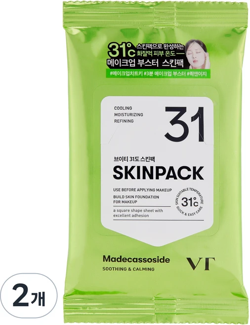 브이티코스메틱 수딩 31도 스킨팩, 2개, 30개입 - 쿠팡