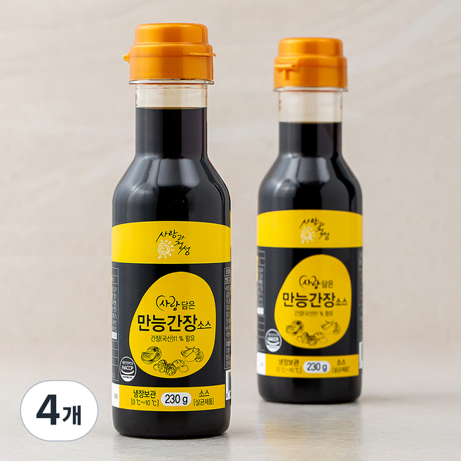 사랑과정성 사랑담은 만능간장소스, 230g, 4개