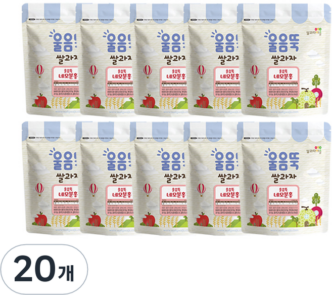 쌀과자마을 울음뚝 과자, 네모분홍, 20개, 30g