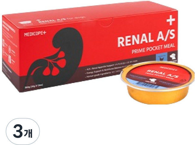 메디코펫 강아지 프라임 포켓밀 레날 가수분해닭고기 사료 12p, 360g, 3개, 신장