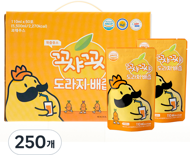 꼬샤꼬샤 도라지 배즙, 110ml, 250개