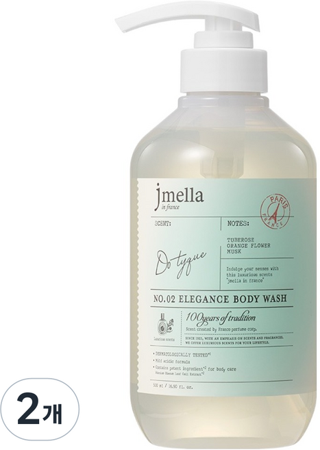 jmella 法國優雅檀香香水沐浴乳, 2個, 500ml