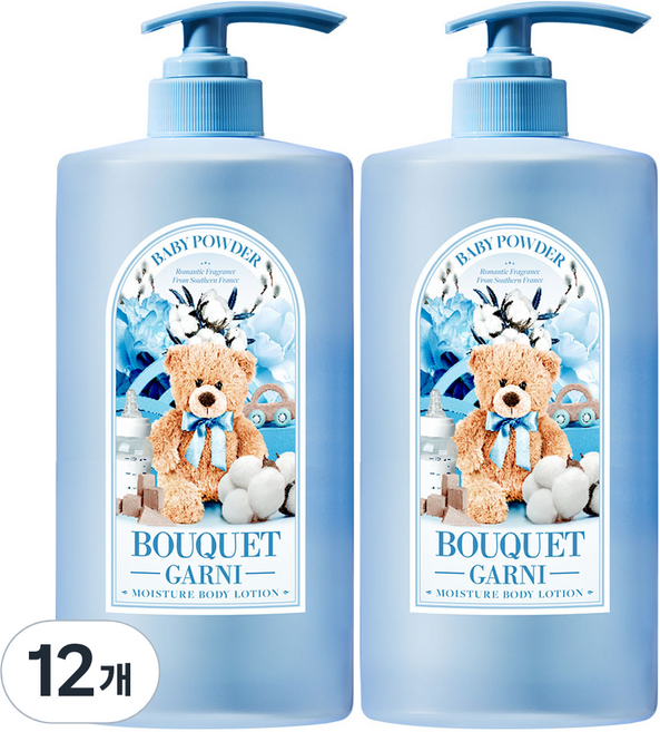 부케가르니 모이스처 바디로션 베이비파우더향, 1L, 12개