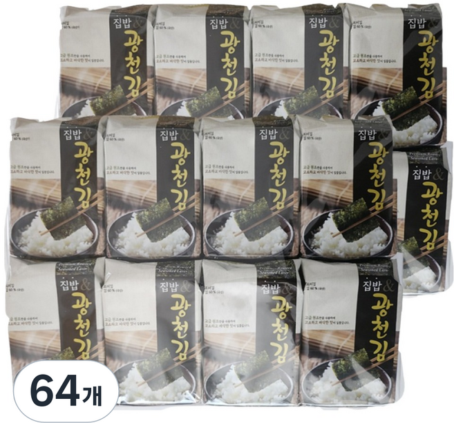 Haeuirak 家常廣川海苔, 64個, 4g