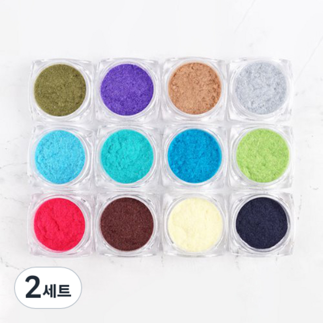 NCIEL 트렌드 벨벳 네일 파우더 12종 세트, 2개, 2