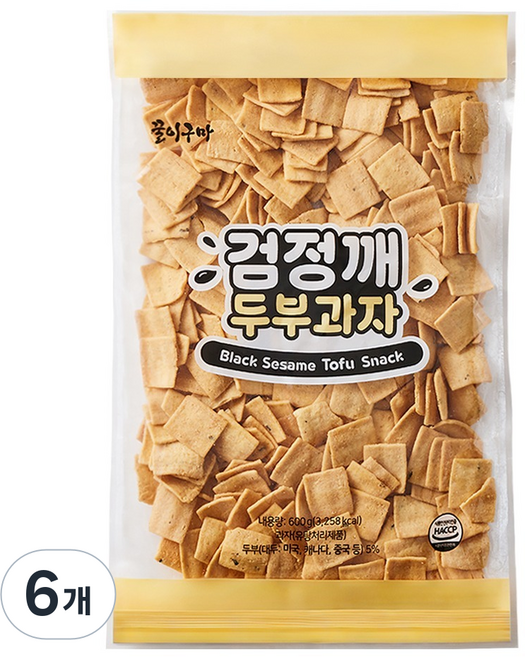 꿀이구마 검정깨 두부과자, 600g, 6개